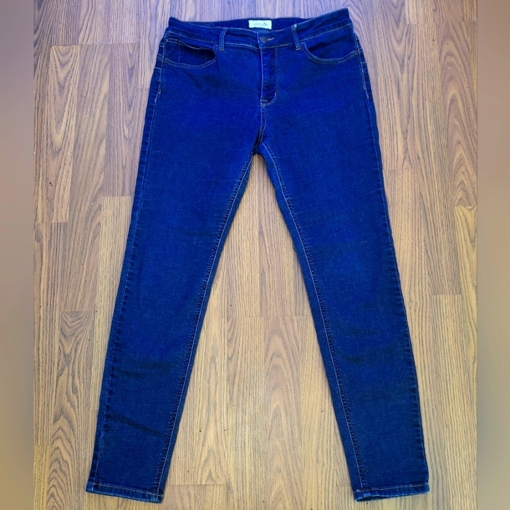 Womens Bootlegger The Real McCoy W30L30 Dark Wash Blue Denim Skinny Jeans